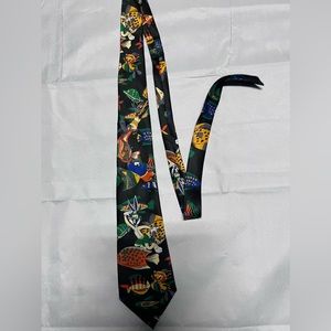 VINTAGE LOONEY TUNES SCUBA NAVY BLUE GRAPHIC‎ TIE